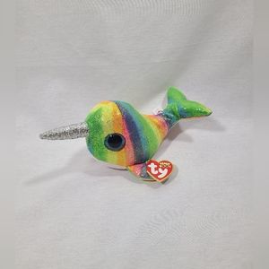 TY beanie boos Nori the rainbow glitter narwhal- New with tags